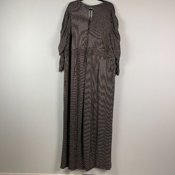 Torrid Glitter Knit Sweetheart Neck Jumpsuit Plus Sz 26 Gold Black Womens Party - Picture 6 of 15